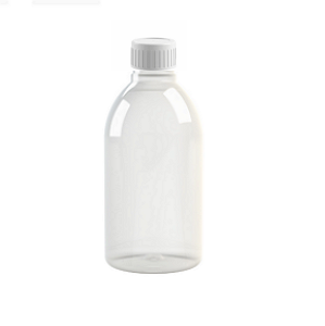 Frasco PET transparente 250 ml tampa de rosca
