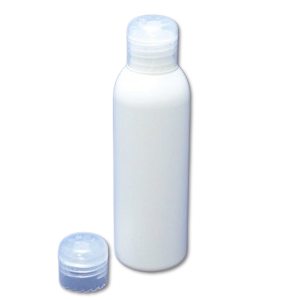 Frasco PET 125 ml branco tampa flip top