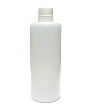 Frasco Plastico Redondo Natural 500 ml com tampa de rosca branca