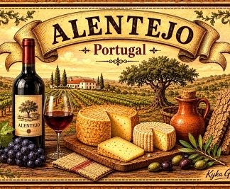 Ímane de frigorifico QUEIJOS E VINHOS ALENTEJANOS - Souvenir